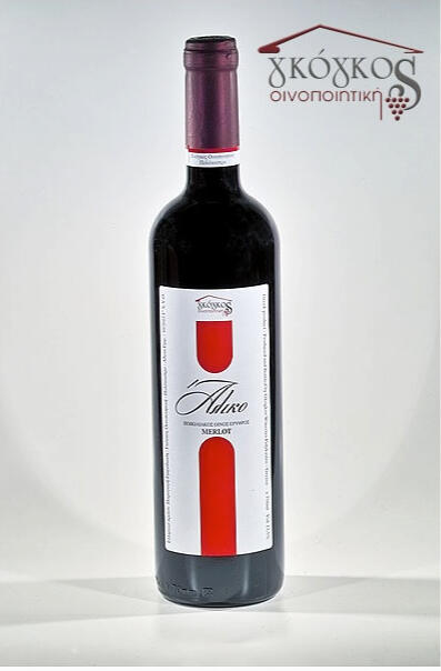 Ερυθρός Ξηρός, Ποικιλιακός Οίνος 100% Merlot Αλκοολικός Τίτλος : 13.5%